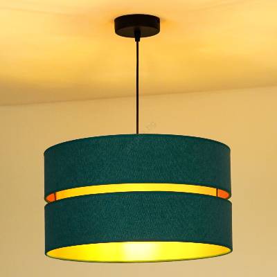 Duolla - Пендел DUO 1xE27/15W/230V Ø 40 см тюркоаз/златист (DU80306)