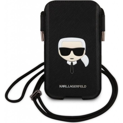 Púzdro Karl Lagerfeld so šnúrkou Karl Head XL čierne