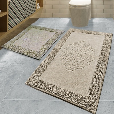 Asir КОМПЛЕКТ 2x Килимче за баня PIANTE 60x100 см кафяво (AS2040)