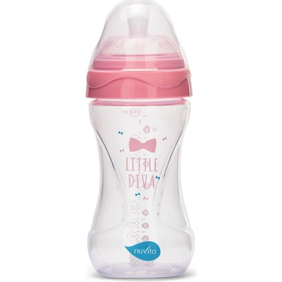 Nuvita lahvička Mimic Transparent pink 330ml