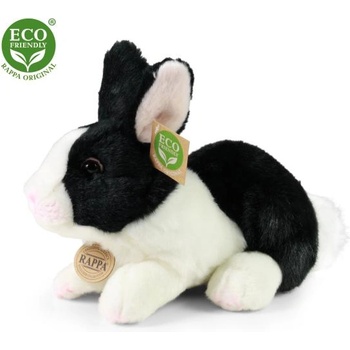 Rappa Плюшено зайче лежащо бяло черно 23 см eco-friendly