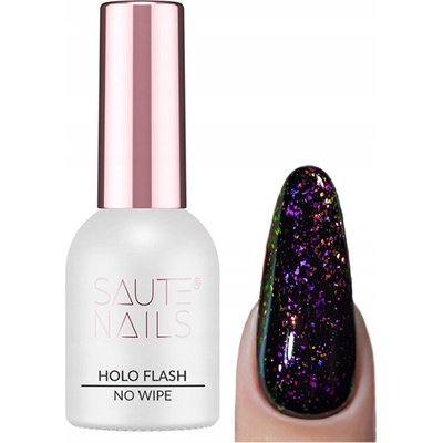 Saute Nails Hybridní Top Coat No Wipe s efektem 8ml Holo Vločky