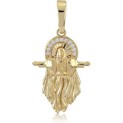 Lillian Vassago Zlatý přívěsek se zirkony Ježíš LLV06 GP148