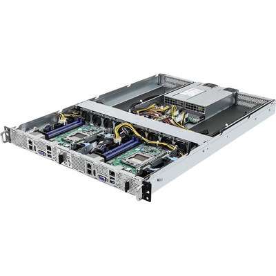 Barebone сървър ASRock Rack 1U2N2G-AM5/2T, up to 1x AMD EPYC 4005/4004/AMD Ryzen 9000/8000/7000, 4x DDR5, без твърд диск, 2x 10GbE LAN, 2x USB 3.2 Gen 1, HDMI, VGA, без ОС, 1000W PSU, 1U (1U2N2G-AM5/2T)