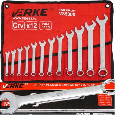 Verke Súprava očkoplochých kľúčov 12 ks 6-32mm V35315