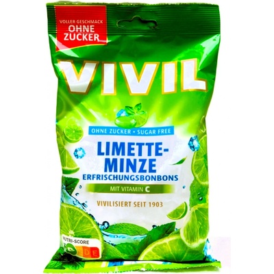 Vivil Limetka-peprmint+vitamín C bez cukru 120 g