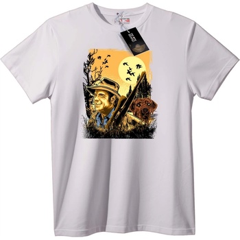 NOONEBRAND Тениска Ловец и Куче - S, White