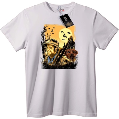 NOONEBRAND Тениска Ловец и Куче - S, White