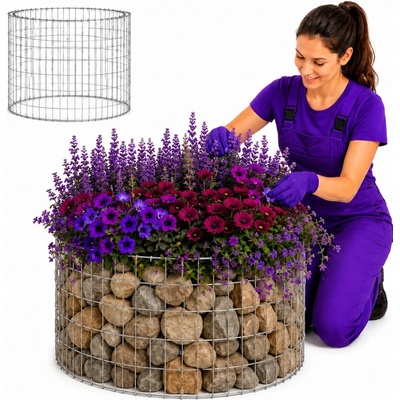 zahrada-XL Kruhový gabionový sloupek pozinkovaná ocel Ø 100 x 50 cm