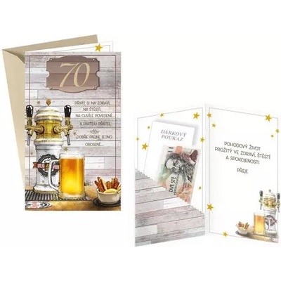 Přání k 70. narozeninám Pivo – Zboží Dáma