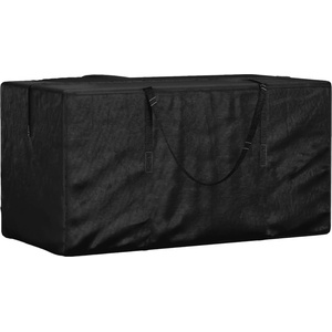 vidaXL Чанта за градински възглавници, черна, 150x75x75 см, полиетилен (319346)