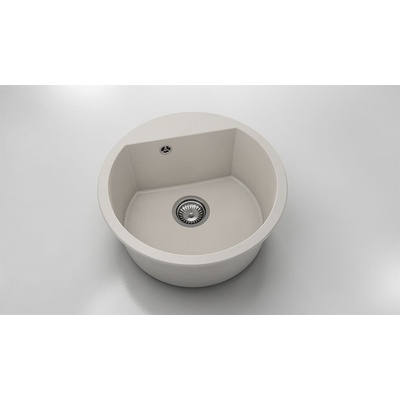 FAT Кръгла мивка Vanguard 223, Fat Granite, 1002 Светлобежов, с включен сифон