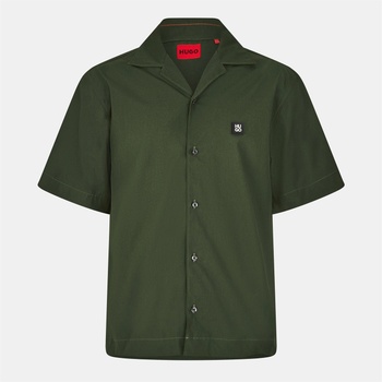 HUGO Men's Espino Button-Front Overshirt - Green 309