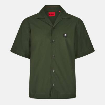 HUGO Men's Espino Button-Front Overshirt - Green 309