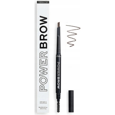 Makeup Revolution Relove Power Brow ceruzka na obočie s kartáčkem Brown 0,3 g