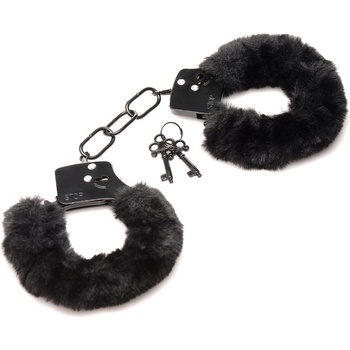Image 1 of Master Series Cuffed in Fur Furry Handcuffs Black