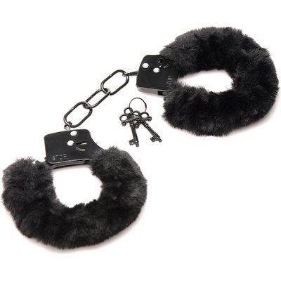 Master Series Cuffed in Fur Furry Handcuffs Black