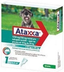 Ataxxa Spot-on Pro Psy 10-25 Kg L 1250 / 250 Mg 1 X 2,5 Ml Od 82 Kč ...