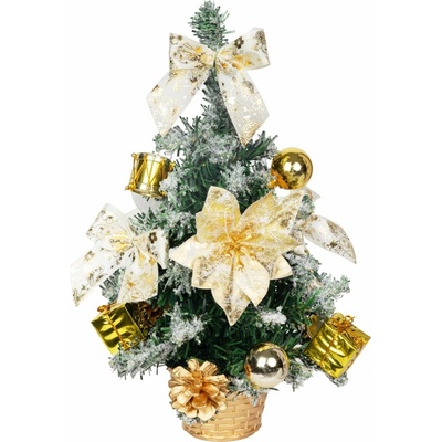 Stromček MagicHome Vianoce, ozdobený, zlatý, 30 cm