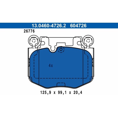 Sada brzdových platničiek kotúčovej brzdy ATE 13.0460-4726.2