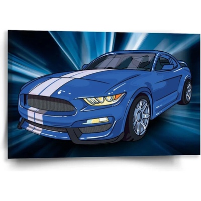 Sablio Obraz Mustang Modré pozadie - 60x40 cm