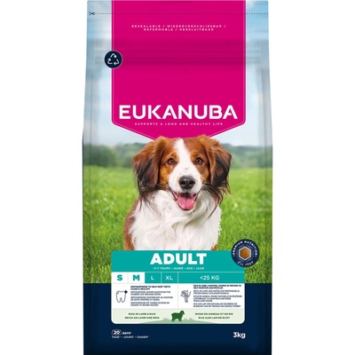 Eukanuba Premium Nutrition Adult Small & Medium Breed Lamb & Rice 2 x 3 kg