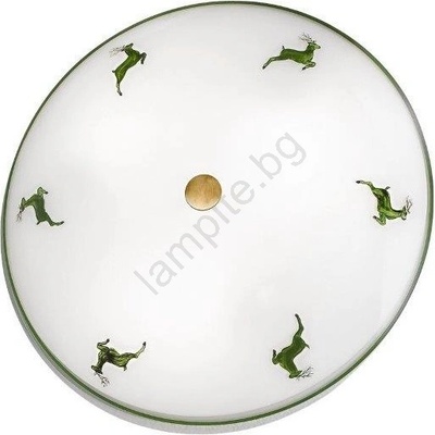 Kolarz 731. U13.4. 100-Плафон NONNA 3xE27/60W/230V pr. 42 см зелен/месинг (KL0286)