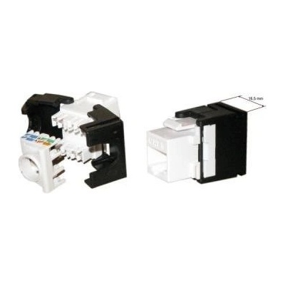 XtendLan Keystone jack RJ45, CAT6, UTP, zaklapávací, bílo-černý KESW6NZIPX