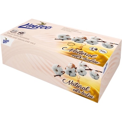Linteo Paper Tissues Four-ply Paper, 70 pcs per box хартиени кърпички с балсам 70 бр