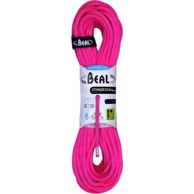 Beal Единично въже Beal Stinger III Golden Dry 9.4 mm Single rope - Fuchsia - размер 60 m (308-0261-0112)