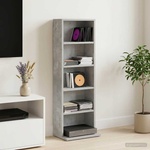 vidaXL Кабинет за CD Бетонно сиво 33 x 23, 5 x 97, 5 см (8012696)