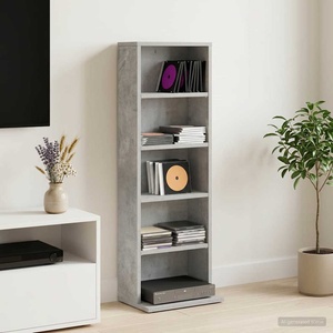 vidaXL Кабинет за CD Бетонно сиво 33 x 23, 5 x 97, 5 см (8012696)