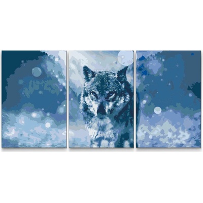 Painting Queens Zimný vlk sada 3 ks 80 x 120 cm na ráme PBNSET/03WINTERWOLF/80 x 120_80 x 120_80 x 120/W