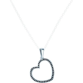 Image 1 of SAVICKI Висулка със сърце: бяло злато. черни диаманти