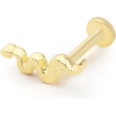 Lillian Vassago Zlatý piercing labreta s motívom hada LLV92-GPI002LB