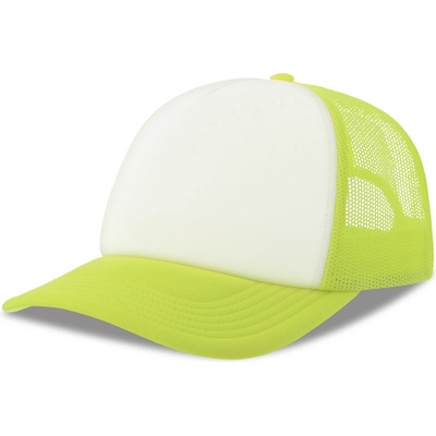 Atlantis Headwear Rapper-S 5 panelová Trucker COT330262arj99-white/yello Bílá/žlutá fluorescent