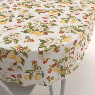Biante bavlna oválný ubrus Sandra SA-777 Citrony a šípky na bílém 140x200 cm