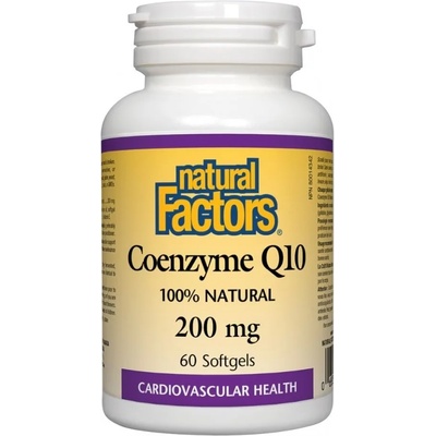 Natural Factors Coenzyme Q10, 200 mg, 60 софтгел капсули, Natural Factors (20722 NF)