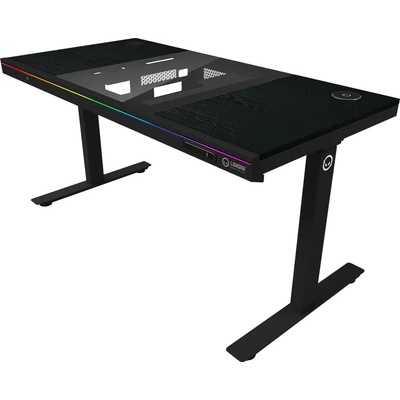 LORGAR Електрическо регулируемо геймърско бюро Lorgar DE90W, RGB, Dual-motor, 140.5 х 68 см, Черно (LRG-DE90W)