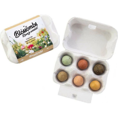 Semínkové bomby - dárkový box na vajíčka - Blossombs - 6 kuliček - 1 balení