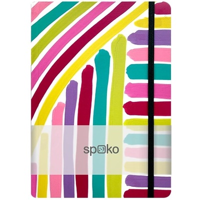 Spoko Тетрадка с линийка spoko a/5 96 страници гумена твърда корица розова четка s081510403 (s081510403)