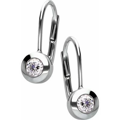Zlaton Náušnice bílé zlato visací se zirkonem výška 1.5cm váha 1.5g 000482701235