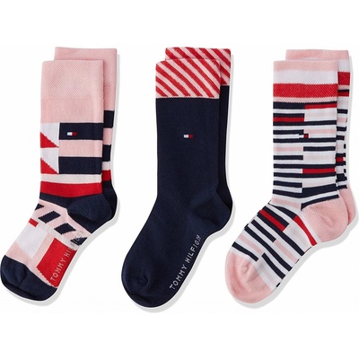 TOMMY HILFIGER dětské ponožky Kids Pen Giftbox 3p Pink Combo