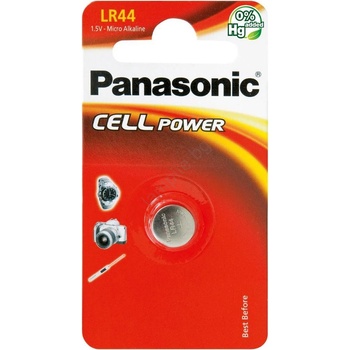 Panasonic - 1 бр. Алкална плоска батерия LR44 1, 5V 120 mAh (FT1036)