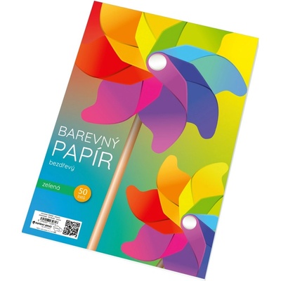 Barevný papír A4 80 g 50 listů zelená