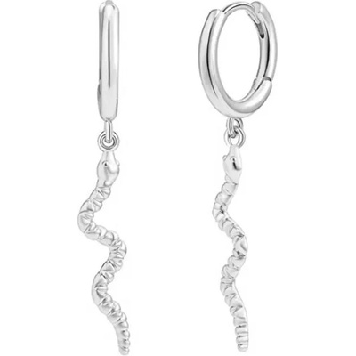 Majya stříbrné náušnice SNAKE 10400