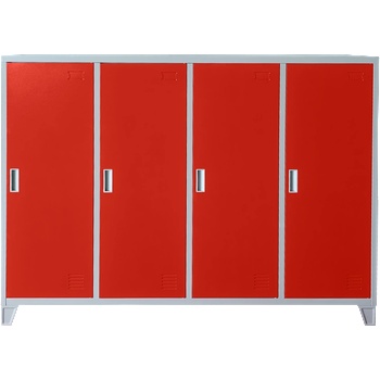 МЕТАЛЕН ШКАФ cr-1605-4 jz - СИВ/ЧЕРВЕН