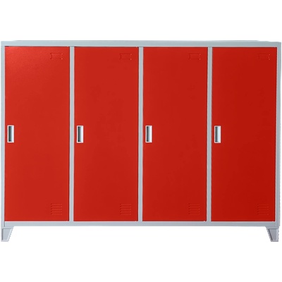 МЕТАЛЕН ШКАФ cr-1605-4 jz - СИВ/ЧЕРВЕН