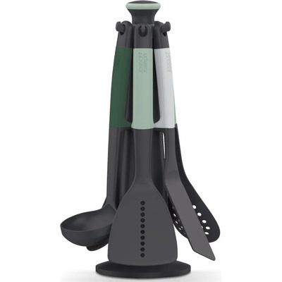 Joseph Joseph Прибори за готвене комплект ELEVATE 10540, 6 бр. , със стойка, сиво / зелено, Joseph Joseph (JS10540)