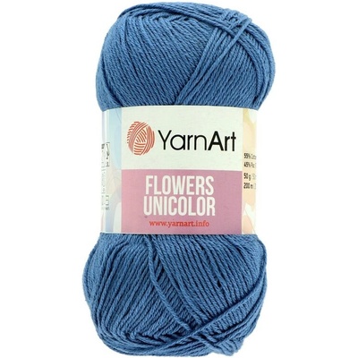 YarnArt Flowers Unicolor jeansovo modrá 743